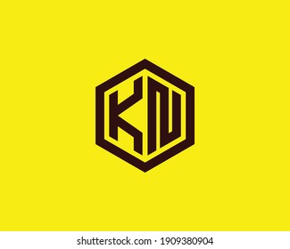 letter kn and nk logo design vector template