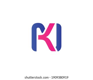 letter kn and nk logo design vector template