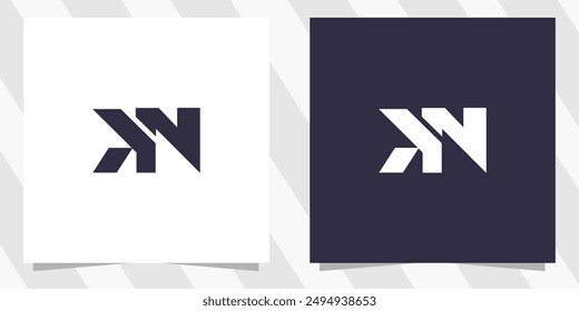 letra kn nk logo diseño Vector