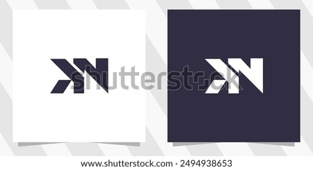 letter kn nk logo design vector