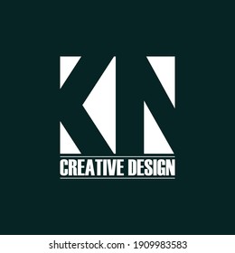 Letter KN simple logo design vector