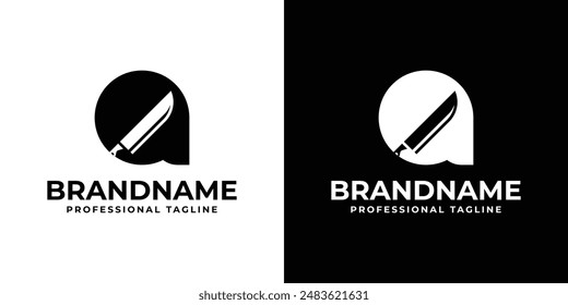 Letter A Knife Lowercase Logo, for Butcher Shops or Restaurant Branding
