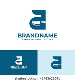 Letter A Knife Lowercase Logo, für Metzgereien oder Restaurant Branding