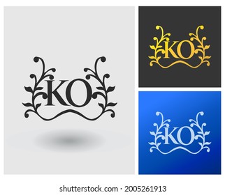 Plantilla creativa del logotipo de KO de carta