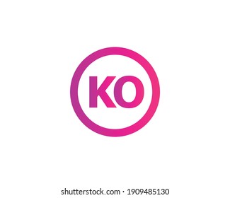 letter ko and ok logo design vector template
