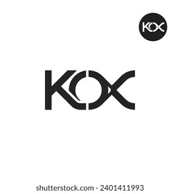 Diseño del logotipo de monograma KOX Carta