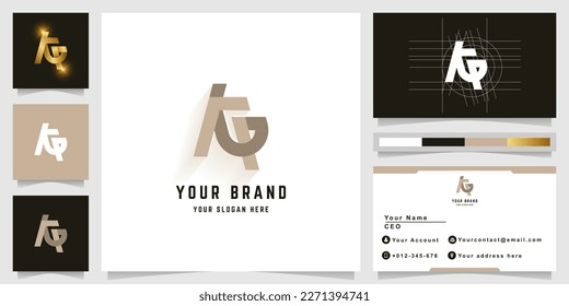 Letter KP or AP monogram logo with business card design
