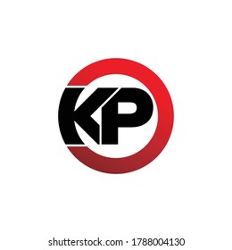 Letter KP circle logo design vector
