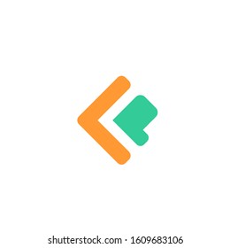 letter KP logo design template sign