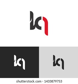 Letter kq linked lowercase logo design template elements. Red letter Isolated on black white grey background. Suitable for business, consulting group company.
