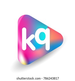 Letter KQ logo in triangle shape and colorful background, letter combination logo design for business and company identity.
