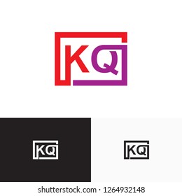 letter kq, qk initial logo design template vector