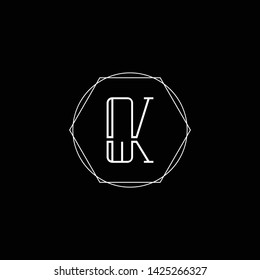 Letter KQ QK K Clean and Minimal Initial Based Logo Design