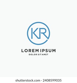 Letter KR Kreis einfache Logo. Design-Konzept für KR-Monogramm-Symbole