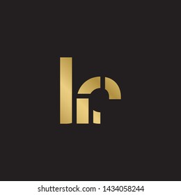 Letter kr linked lowercase logo design template elements. Gold letter Isolated on black  background. Suitable for business, consulting group company.