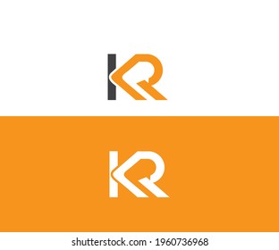 Letter KR  Logo Design Creative Modern Trendy Typograph