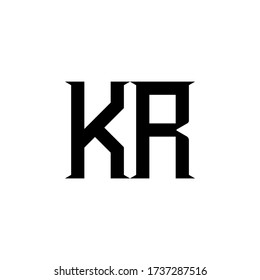 Letter KR logo design icon template