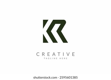 Letter KR logo design vector template.