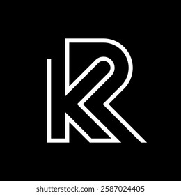 Letter KR or RK creative monogram logo