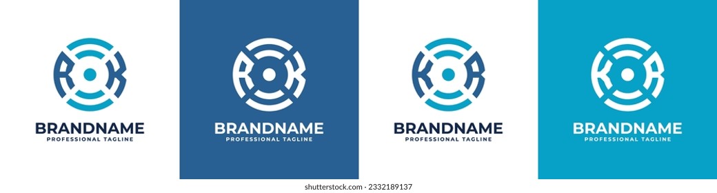 Letra KR o logotipo de monograma de tecnología global RK, adecuado para negocios con iniciales KR o RK.