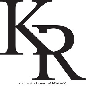 letter KR or RK modern vector logo design