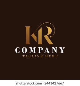Letter KR RK letter monogram initial luxury logo vector symbol design