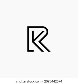 Letter KR RK or R Monogram Logo Design