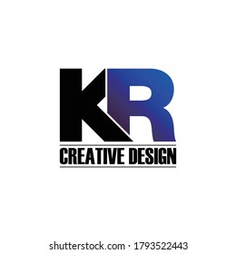 Letter KR simple logo design vector