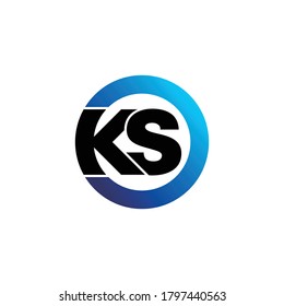 Diseño del logotipo del círculo KS de la letra