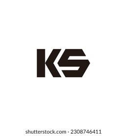 Letter KS hexagon geometric symbol simple logo vector