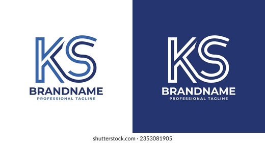 Letter KS Line Monogram Logo, geeignet für Geschäfte mit KS oder SK Initialen.