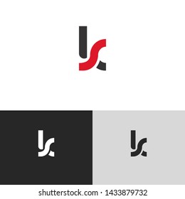 Letter ks linked lowercase logo design template elements. Red letter Isolated on black white grey background. Suitable for business, consulting group company.