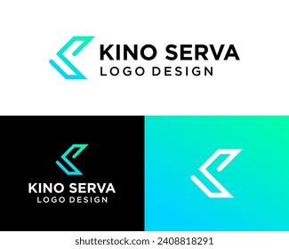 Letter KS monogram bold geometric technology company logo design.