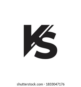 letter ks simple slice linked geometric logo vector