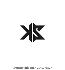 Letter KS strong geometric logo icon sign design. Vector illustration isolated object on white background