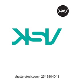 Letter KSV Logo Negative Space