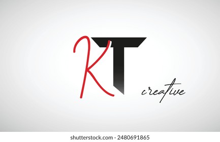 Letter KT Creative Clean Logo Design