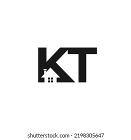Letter KT logo design. Home vector Illustration.