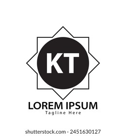 Buchstabe KT-Logo. KT. KT Logo Design Vektorillustration für Kreativunternehmen, Unternehmen, Industrie
