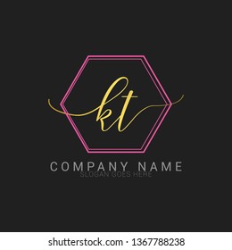 Letter kt logo template Leaf Vector