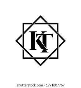 Letter KT luxury logo design vector