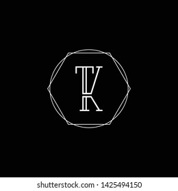 Letter KT TK K Clean and Minimal Initial Based Logo Design