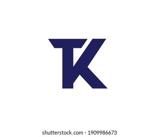 Logo-Design-Vektorvorlage für Buchstaben kt und tk