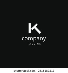 Letra KT TK Ilustración vectorial de concepto de diseño de logotipo mínimo.
