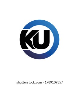 Letra KU círculo vector de diseño