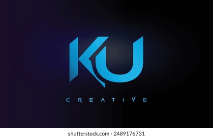 Letter KU logo design creative custom clean two alphabet logo
