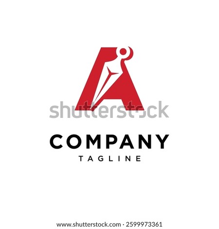 Letter A kunai Logo Icon Vector