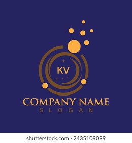 Letter KV initial logo or monogram design