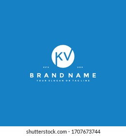 Plantilla vectorial de diseño de logotipo KV carta