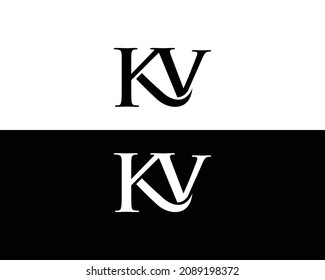 Letra KV Logo Icon Design Symbol Modelo de Ilustración Moderna.	